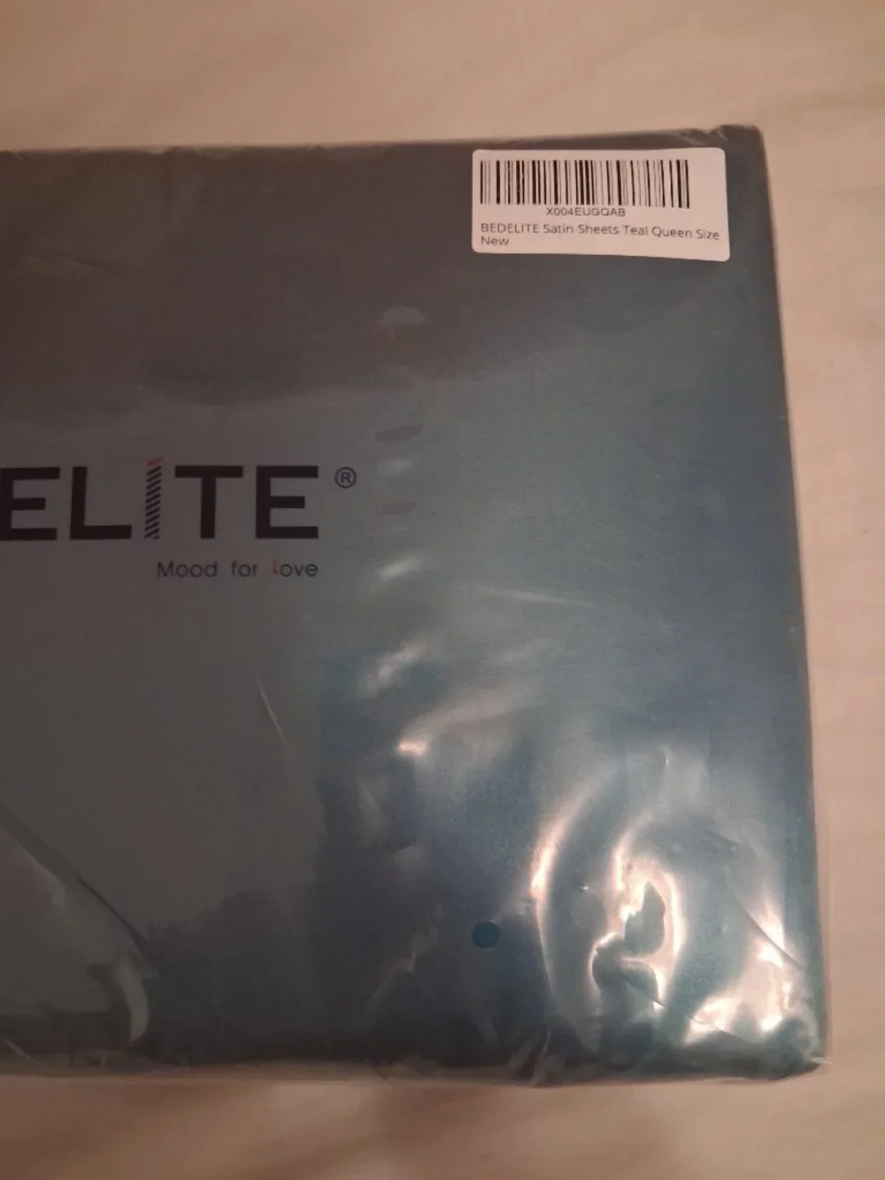 BEDELITE Satin Sheet Set Queen Teal 4-Piece 100% Polyester NWT